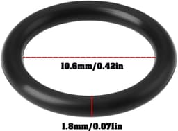 Dailygoods- O-ring 10,6 * 1,8 mm - 2 Stuks - Fluororubber - Compatibel met John Deere - Brandstofsysteem - Uitstekende hitte- en oliebestendigheid - Afdichtring — thumbnail 5