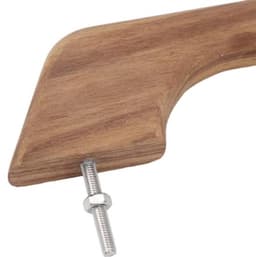 Teakhouten handvat voor boot, 12 inch weerbestendige leuning met 2 bouten, accessoires voor recreatievoertuigen, gemaakt van teakhout, uniek nerfpatroon, duurzaam, eenvoudige installatie, zacht en — thumbnail 2