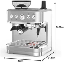 Emvae Koffiemachine - Espressomachine - Koffiemachine voor bonen - 15 Maalstanden - 15 Bar Pomp - Melkopschuimer — thumbnail 5