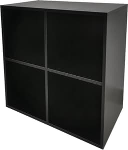 VDD Vinyl - Platenspeler Meubel - Lp kast - Vinyl kast - Platenspeler kast - Lp meubel - Platen kast - Vinyl opberg systeem - Lp platen opbergkast - Opbergen lp vinyl platen - Vinyl opbergkas - Vinyl houder - 4 open vakken - 70 x 70 x 34 cm - Zwart — thumbnail 4