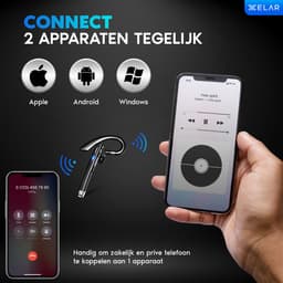 Draadloze Headset met Oplaadcase - Bluetooth 5.0 oortjes - Handsfree bellen - Oordopjes - Waterproof - 24 uur bellen - Noice Cancelling Microfoon - Zwart — thumbnail 4