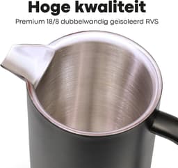 Vatten® Premium RVS French Press - Zwart - 1 Liter - Dubbelwandige Koffiemaker - Cafetière — thumbnail 3