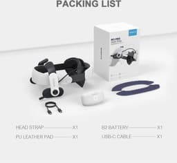 BOBOVR M3 Pro Verstelbare VR-hoofdband met 5200mAh-batterij voor Meta Quest 3S / Quest 3 - Magnetische batterij, USB-C en honingraatpads inbegrepen — thumbnail 2
