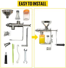 Oliepers - Oliepersmachine - Olie pomp - Olie-extractor - Handpers - Roestvrijstaal - Voor pindas, zonnebloemzaad, theezaad, sesamzaad, walnoot, kokosnoot, lijnzaad, enz. — thumbnail 4