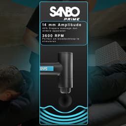 Sanbo Massage Gun Professioneel Prime - Incl. Massage Balsem - Met 5 Opzetstukken - Incl. Koffer - Massage Pistool - Massage Apparaat - Hyrox - Crossfit - Zwart — thumbnail 4