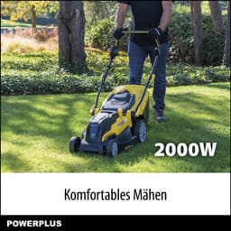 Elektrische Grasmaaier - Gazonmaaier Tuinmachine - Middelgrote Tuinen - Grasopvang Mulchen - 420 mm Maaibreedte - Geel — thumbnail 5