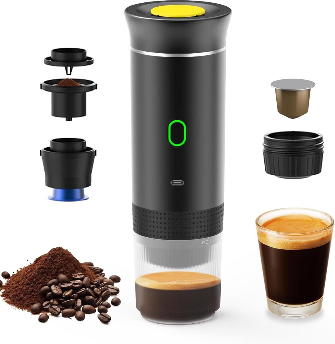 Elektrisch Koffiezetapparaat - Draagbaar Mini Apparaat - Koffie Maken - 3-in-1 Werking - 9 x 27.1 x 9 cm — afbeelding 1