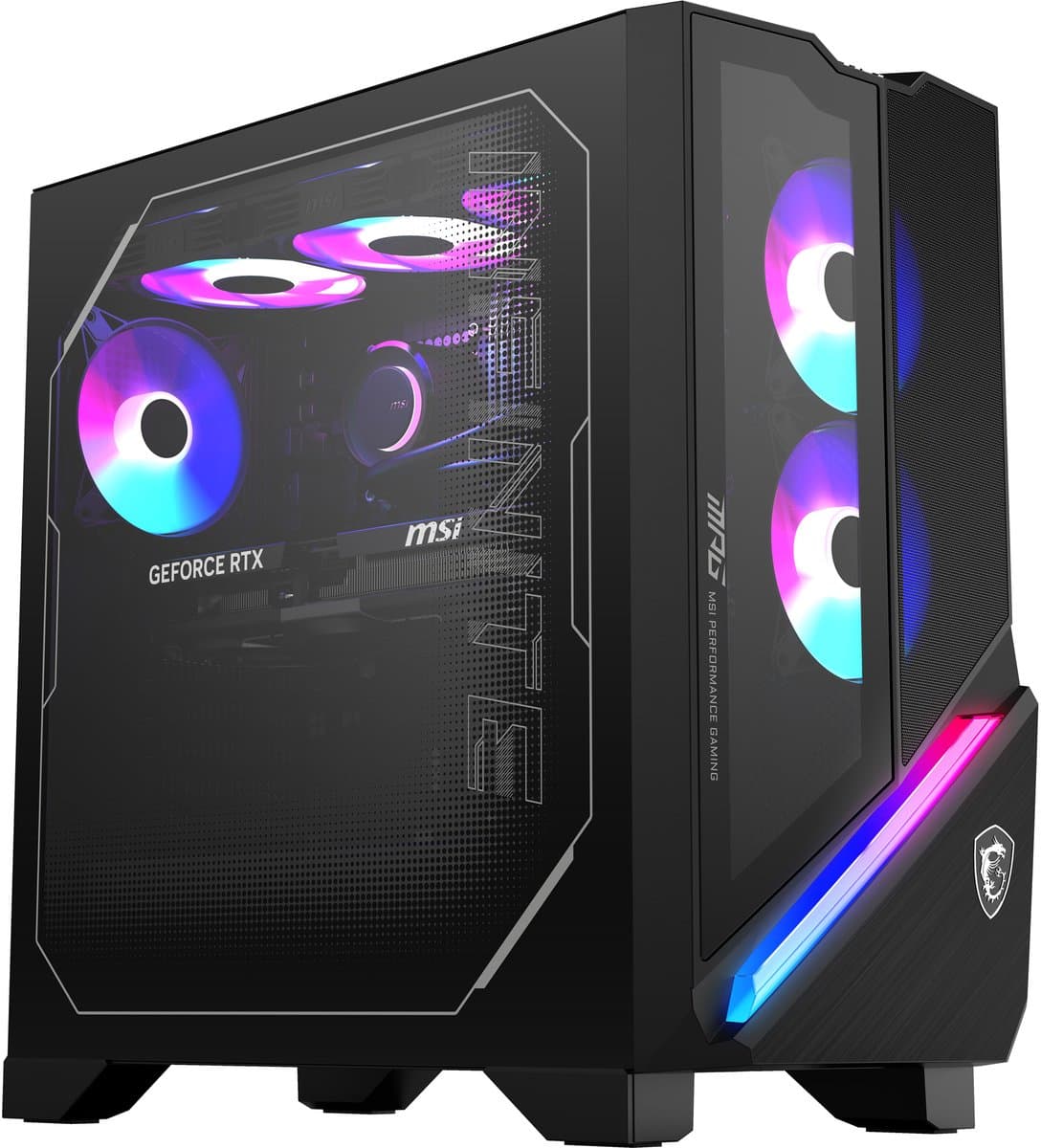 MSI MPG Infinite X3 AI 2NVV7-055EU Intel Core Ultra 7 265K 32 GB DDR5-SDRAM 1 TB SSD NVIDIA GeForce RTX 5080 Windows 11 Home Desktop PC Zwart — afbeelding 1