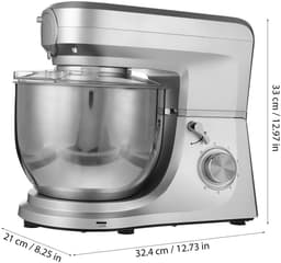 VIVOHOME 6-in-1 Keukenmachine - 6L, 660W, Zilver, met Vleesmolen & Pastamachine - Professionele Mixer voor Brood, Deeg & Taarten — thumbnail 5
