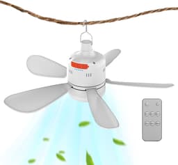 Tent Ventilator - Draagbare Koeler - Buiten Ontspannen - Met Afstandsbediening - 1.54 Pond - Wit — thumbnail 5