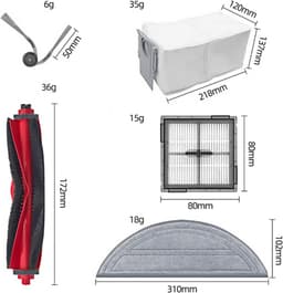 Set van 11 accessoiresets compatibel met Roborock Q10 S5/Q10 S5+/Q10 X5+/Q10 X5 -vervangende onderdelen inclusief 1 hoofdborstel-2 dweildoeken-2 HEPA-filters, 2 zijborstels — thumbnail 2