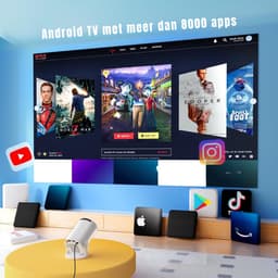 REN® Draagbare beamer - Beamer - Projector - Mini Beamer - Wit- 14cm x 7cm x 9cm — thumbnail 4