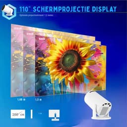 DnA® Mini Beamer - Mini Beamer 4k - Mini Beamer Smartphone - Wit - 11cm x 19cm x 11cm — thumbnail 3