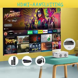 AMA® Mini Beamer - Beamer - Projector - Wit - 13.2cmx7cmx17.5cm — thumbnail 4