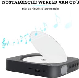Somstyle Draagbare CD Speler met Speaker - Wall Mount - Bluetooth - 3.5 MM Aux - CD / CD-R / CD-RW - Met Radio - Zwart — thumbnail 3