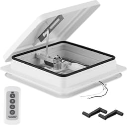 Dakventilator Camper - Ventilator Caravan - Frisse Lucht - Stil Toerental Instelbaar - 14 Inch - Wit — thumbnail 5