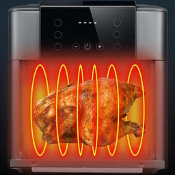 Airfryer 12 Liter - Heteluchtfriteuse Multifunctioneel - Gezond Koken - 8-in-1 Functies - 1600 Watt Vermogen - Roze — thumbnail 4