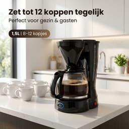 Koffiezetapparaat Filterkoffie 1,5L - Koffiemachine met Herbruikbare Filter - Automatische Uitschakeling - 800W — thumbnail 5