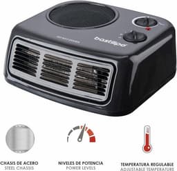 Horizontale Thermoventilator met Metalen Behuizing - Antracietgrijs — thumbnail 4