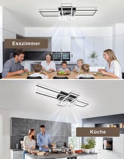 NETTLIFE Moderne Plafondlamp met Ventilator LED - 94cm - 6 Standen - Dimbaar - Met Afstandsbediening en Timer - Voor Woonkamer Eetkamer Slaapkamer — thumbnail 5
