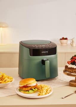 Grote Heteluchtfriteuse 6,2 Liter Saliegroen met Timer en LCD — thumbnail 5