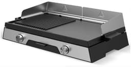 elektrische plancha 2200w roestvrijstalen plaat 52 x 31,5 cm - kitchen chef - PLANCHADUO2200 — thumbnail 2
