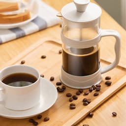 CHIWIN French Press Cafetière - Koffiemaker 1000ml - met 3-Lagen Filter - Dikwandig Hittebestendig Glas - Multifunctioneel - Veiligheidsdesign - voor Koffie, Thee en Zelfs Melkschuim - Wit — thumbnail 5