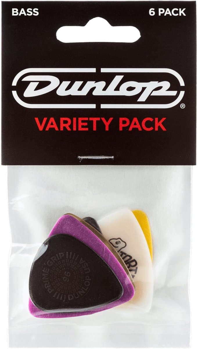 Dunlop PVP117 Bas Plectrum Variety 6-Pack - Plectra, voor bas, 0.73mm tot 1.14mm, mix van 6 stuks — afbeelding 1