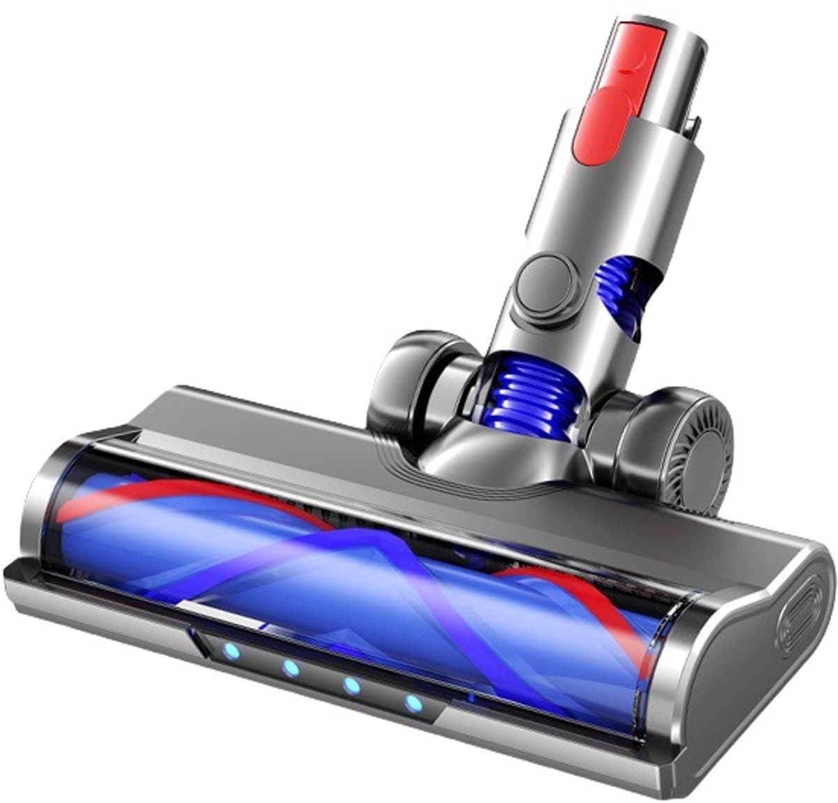 Vervangende kop Geschikt voor Dyson V7 V8 V10 V11 V15 V8 Slim stofzuigers, geschikt voor harde vloeren en laagpolige tapijten, met LED-koplamp, V-vormig borstelontwerp en rubberen wielen — afbeelding 1