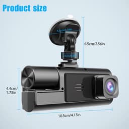 Dashcam - Automonitorcamera - 1080p dubbele lens - HD-videorecorder, groothoekweergave - naadloze loop-opname - voor rijveiligheid, parkeerveiligheid en roadtrips — thumbnail 2