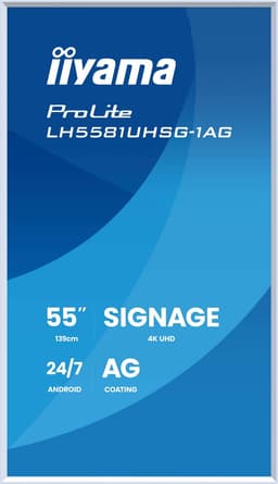 iiyama LH5581UHSG-1AG beeldkrant Digitale signage flatscreen 138,7 cm (54.6") Wifi 500 cd/m² 4K Ultra HD Wit Type processor Android 24/7 — thumbnail 5