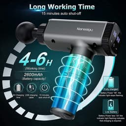 RFWR® Massagepistool voor spierpijnverlichting met 30 snelheden en 6 massagekoppen — thumbnail 3