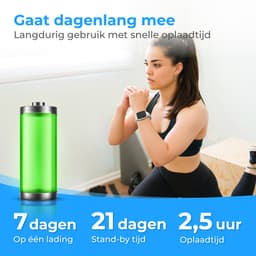 Nuvance - Smartwatch Heren - Smartwatch Dames - Geschikt voor alle Smartphones - Sporthorloge - 45mm - Stappenteller & Hartslagmeter - Grijs — thumbnail 4
