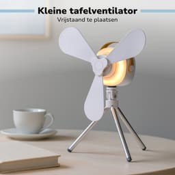 Lifetime Air Tafelventilator - Ventilator USB-C Oplaadbaar - Statief Ventilator met Nachtlampje en Afstandsbediening - Ventilator met Afstandsbediening en 3 Snelheden - Wit — thumbnail 3