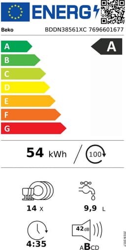 Beko BDDN38561XC Onderbouw vaatwasser | RVS | 60 cm — thumbnail 2
