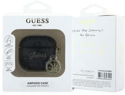 Guess Hoesje geschikt voor AirPods 4 / 5 | Premium Eco-leder en Duurzaam PC | met Charm | Robuust | Zwart — thumbnail 2