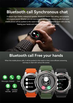 WizBay Premium Select® 1,45 Inch Smartwatch - Bluetooth Bellen - Hartslag Zuurstof - IP67 Waterdicht - Sportmodi - 280mAh - Zilver Zwart Extra Grijs Siliconen Band — thumbnail 4