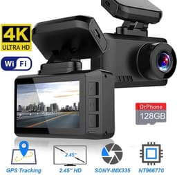 DrPhone Dashcam D07-C - 4K Ultra HD Dashcam – Parkeermonitor – Lens: SONY IMX 307 - G-Sensor Kijkhoek van 170 ° - Dashboard Camera met Nachtzicht – Wifi + Applicatie + 128 Micro SD — thumbnail 1