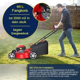 Grasmaaier benzine zelfrijdend - Grasmaaier benzine zelftrekkend - 4-taktmotor - Schnittbreite 55cm/Rood - Zwart — thumbnail 5