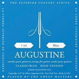 Snarenset klassieke gitaar - Augustine AU-CLBU - Blue - Regular trebles - High tension basses — thumbnail 4