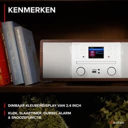 Internetradio - Audizio Avola alles-in-één radio met Bluetooth - DAB+/FM - CD speler - Wit — thumbnail 2