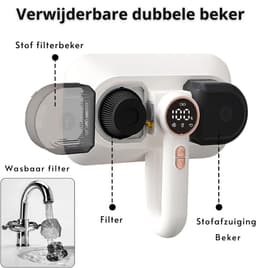 Huisstofmijt Stofzuiger - Mijtzuiger Voor Matrassen Met UV-Licht - 3 Krachtige Zuigniveaus - Mijtzuiger Met LED-Scherm - Dubbele Stofbak - Draadloze Stofzuiger Voor Hygiënische Reiniging — thumbnail 2