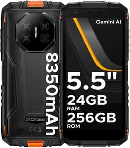 DOOGEE Fire 3 Ultra 4G- AI Outdoor telefoon - Robuuste Smartphone - Android 15 -24 GB RAM+256 GB ROM/2 TB TF - 8350 mAh/18W -Unisoc T7200 -5,5-inch HD -NFC + Face ID + Vingerafdrukscanner-Oranje — thumbnail 1