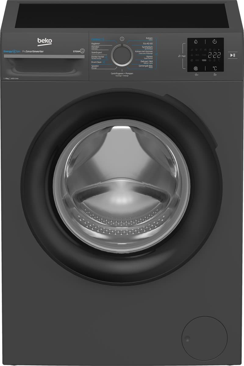 Beko BM3WFT3841A - EnergySpin - 8 Kg - Wasmachine - Zwart — afbeelding 1