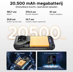 DOOGEE VMAX Play 5G VIP - Robuuste Smartphone - Robuuste Telefoon - 36GB RAM+512GB ROM - 100 LM projector - 1200 Lumen Campinglamp - 20500mAh/45W - 6,78 inch FHD+ 120Hz - 200MP AI Camera - 20MP Nachtzicht -Android 15 - IP68 - NFC - GPS - Grijs — thumbnail 4