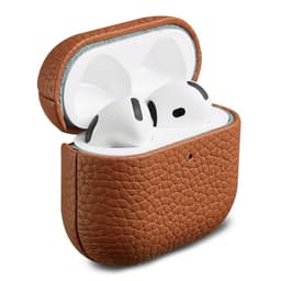 Accezz Echt Leren Case - Hoesje geschikt voor AirPods 4 / 4 met ANC / 5 / 5 met draadloze oplaadcase - Cognac — thumbnail 1