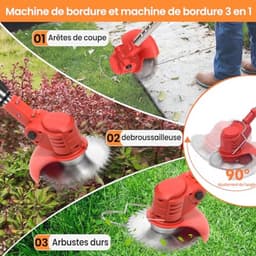 Draadloze Grasmaaier met 3 Snijbladen, 21V, Lichtgewicht en Verstelbaar voor Tuinonderhoud — thumbnail 3
