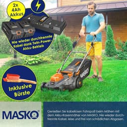 Accu Grasmaaier met Mulchfunctie en Dubbele Lader - Verstelbare Maaihoogte en Krachtige Accu's — thumbnail 2