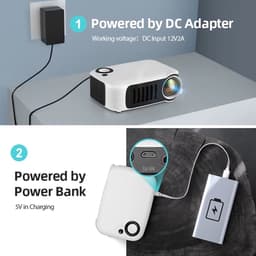 Draagbare Mini Beamer Projector – Full HD 1080P LED Beamer met 4K Ondersteuning voor Thuisbioscoop, Films en Gaming-Wit — thumbnail 5