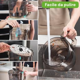Multifunctionele keukenmachine 1,25L - 750W met 7 functies – handmatig snijden, hakken, raspen, kneden en meer — thumbnail 4
